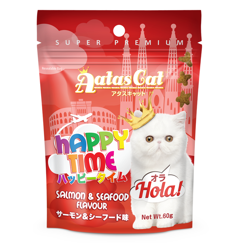 Aatas Cat Happy Time Hola! - Salmon & Seafood 60g