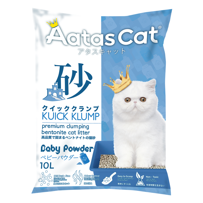 Aatas Cat Premium Clumping Bentonite Cat Litter Kuick Klump Baby Pow