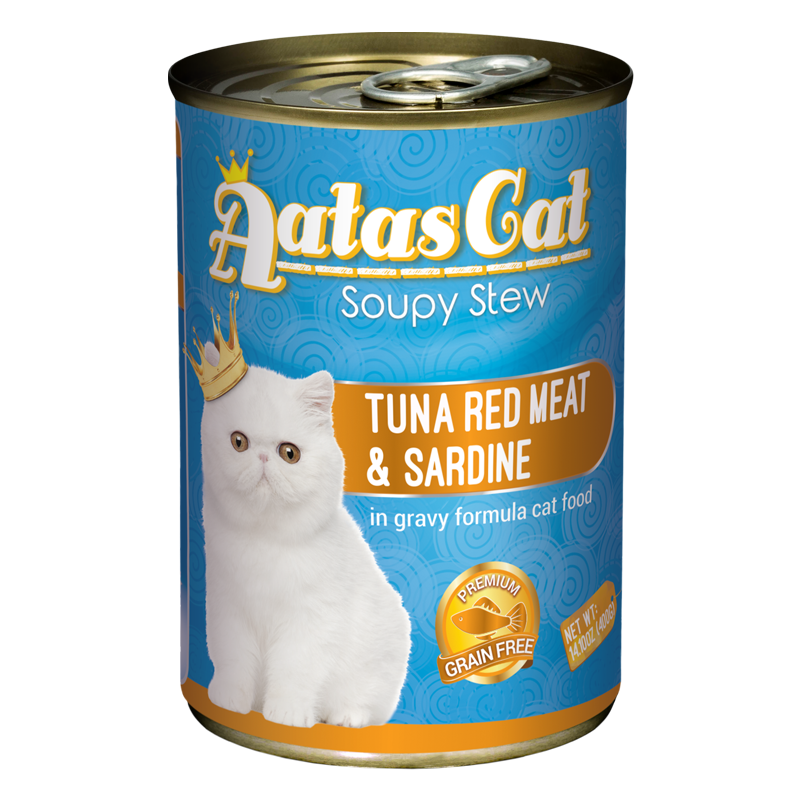 Aatas Cat Soupy Stew Tuna Red Meat with Sardine in Gravy 400g