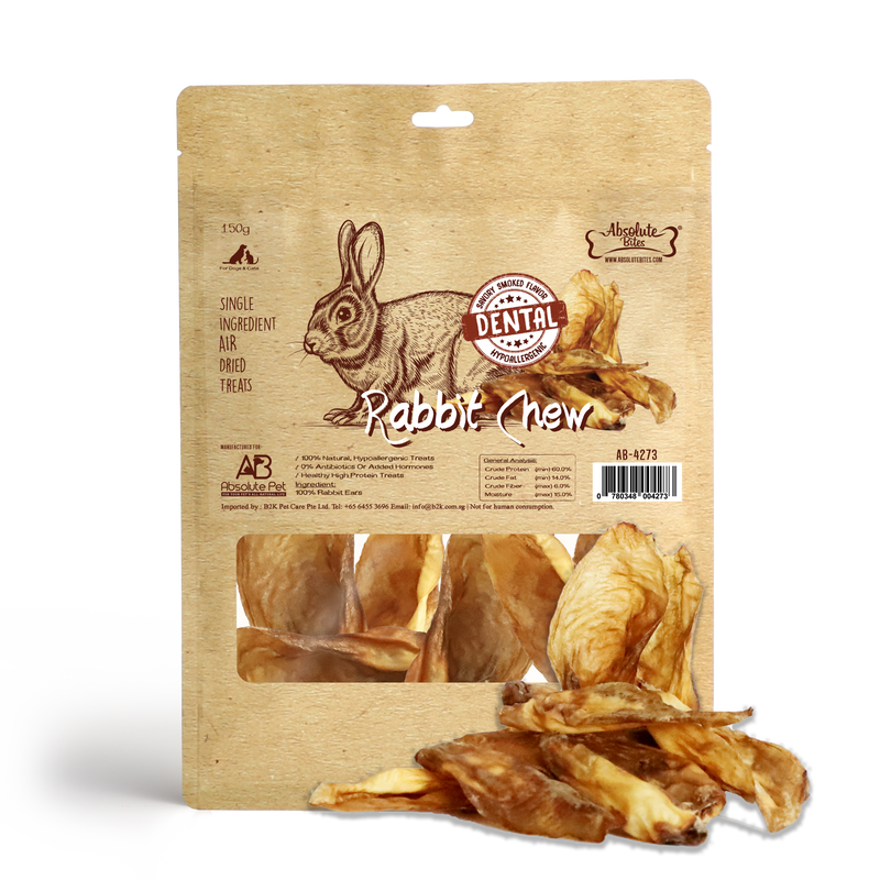Absolute Bites Air-Dried Rabbit Chew 150g