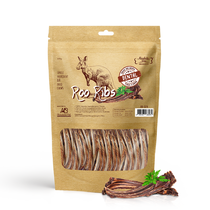 Absolute Bites Air-Dried Roo Ribs 100g