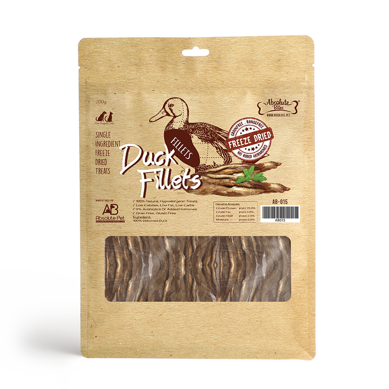 Absolute Bites Dog Freeze-Dried Duck Fillets 200g