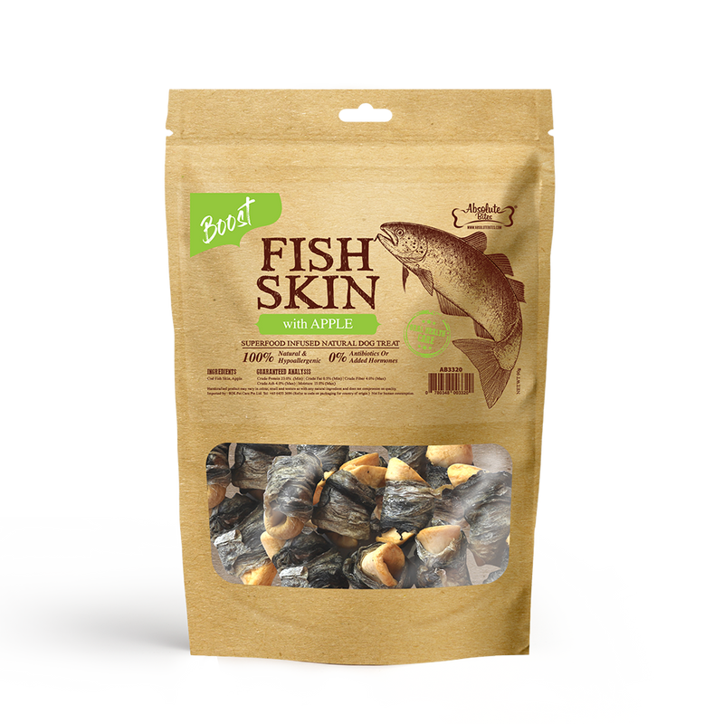Absolute Bites Fish Skin with Apple 90g