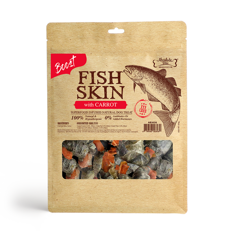 Absolute Bites Fish Skin with Carrot 450g