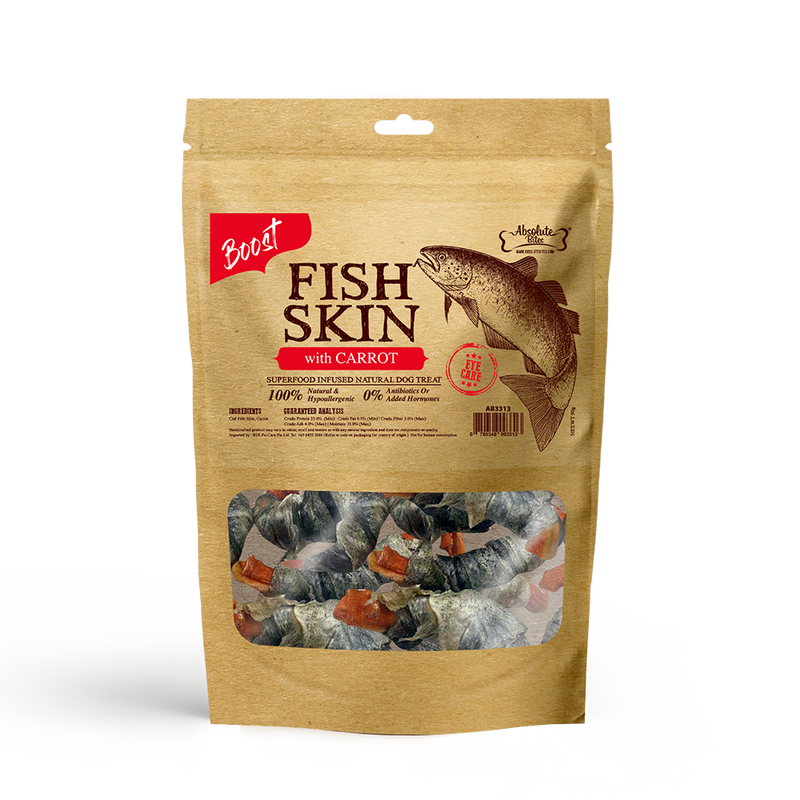 Absolute Bites Fish Skin with Carrot 90g