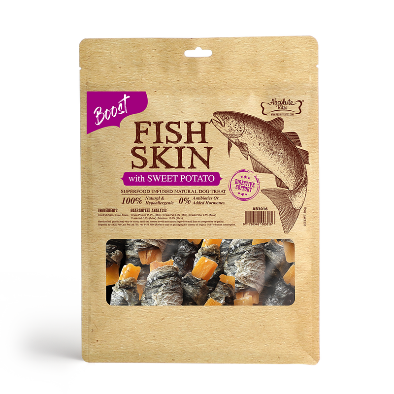 Absolute Bites Fish Skin with Sweet Potato 500g