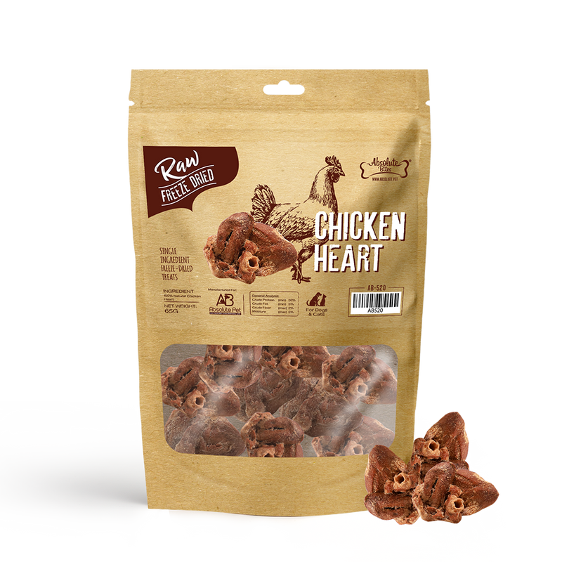 Absolute Bites Freeze-Dried Raw Chicken Heart 65g
