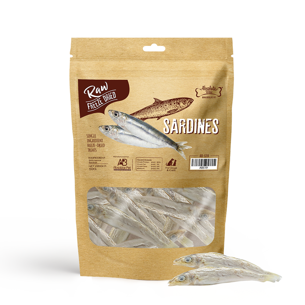 Absolute Bites Freeze Dried Raw Sardines 50g