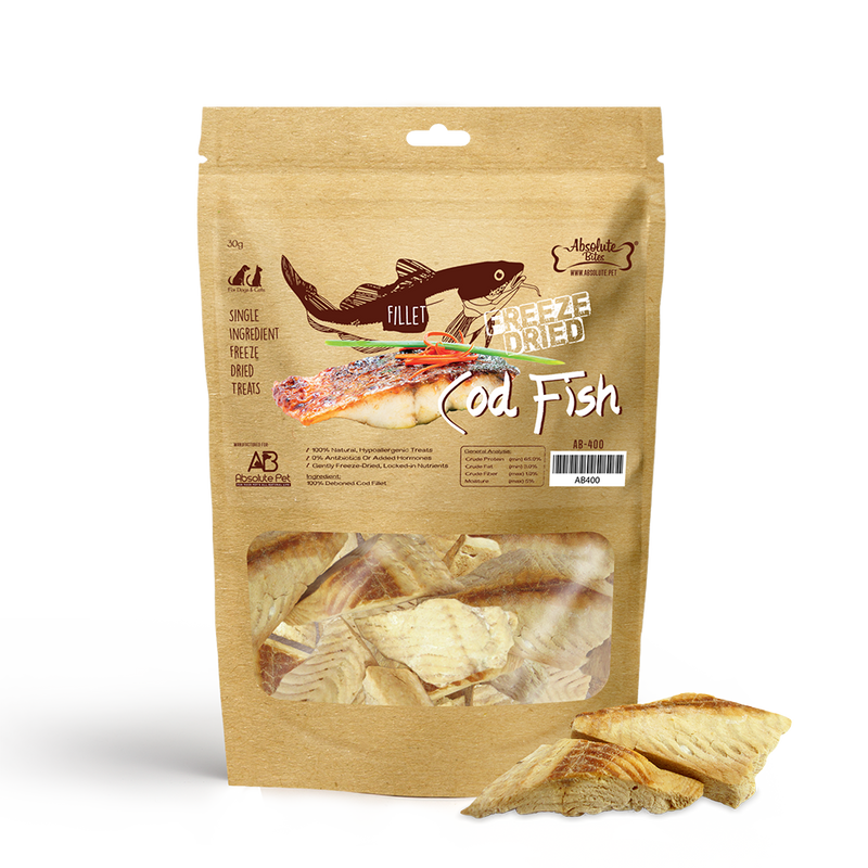 Absolute Bites Freeze Dried Cod Fish Fillet 30g