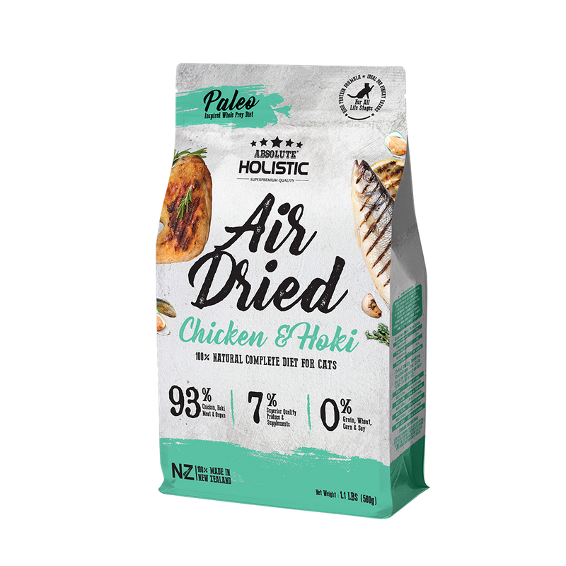 Absolute Holistic Cat Air-Dried Chicken & Hoki 500g