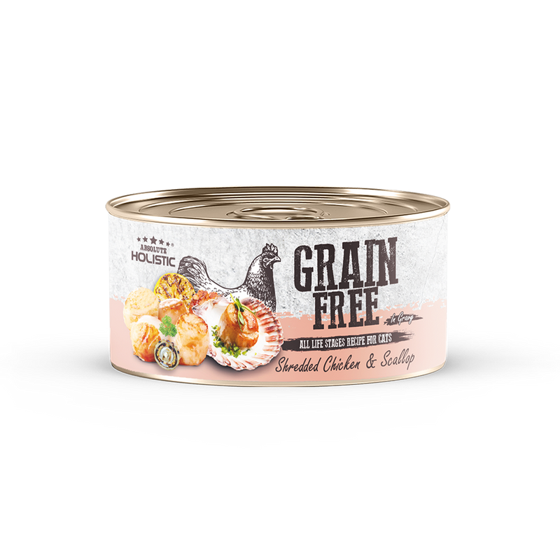 Absolute Holistic Cat Grain Free Shredded Chicken & Scallop 80g