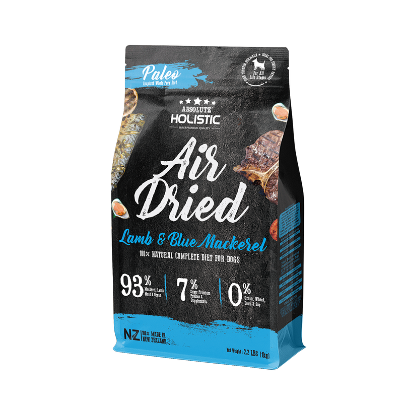 Absolute Holistic Dog Air-Dried Blue Mackerel & Lamb 1kg