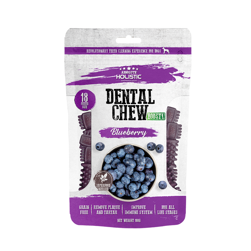 Absolute Holistic Dog Boost Dental Chew Blueberry 160g