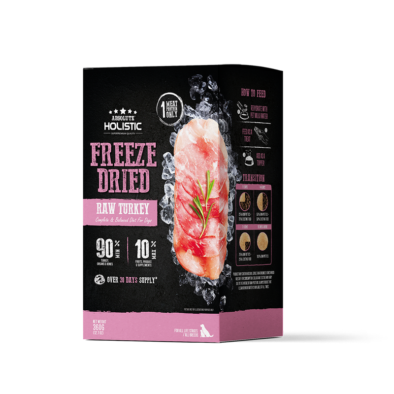 Absolute Holistic Dog Freeze Dried Raw Patties Turkey 12.7oz