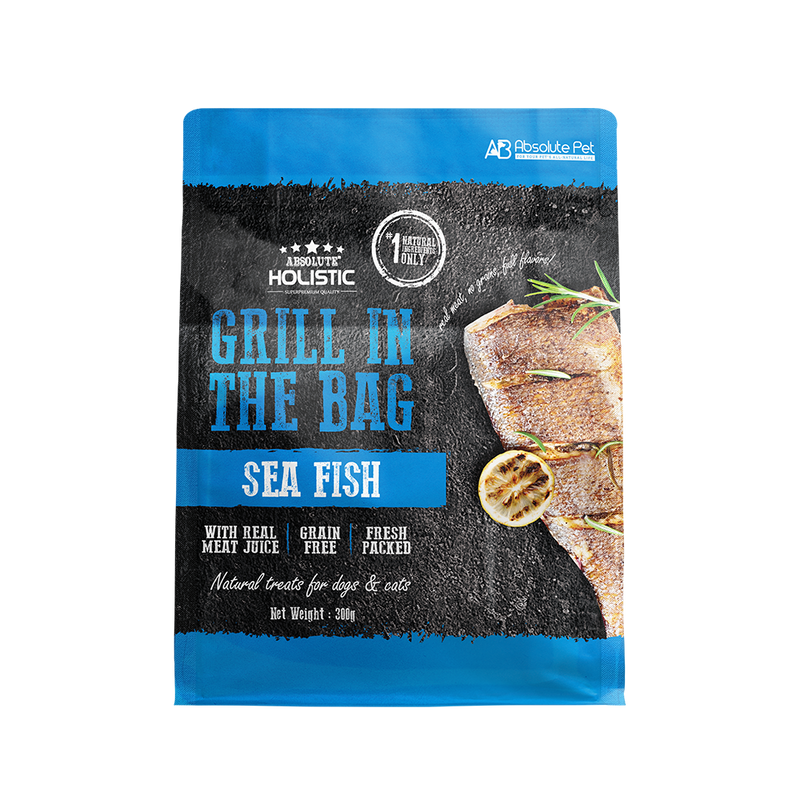 Absolute Holistic Dog & Cat Grill In The Bag Natural Treats Sea Fish 300g