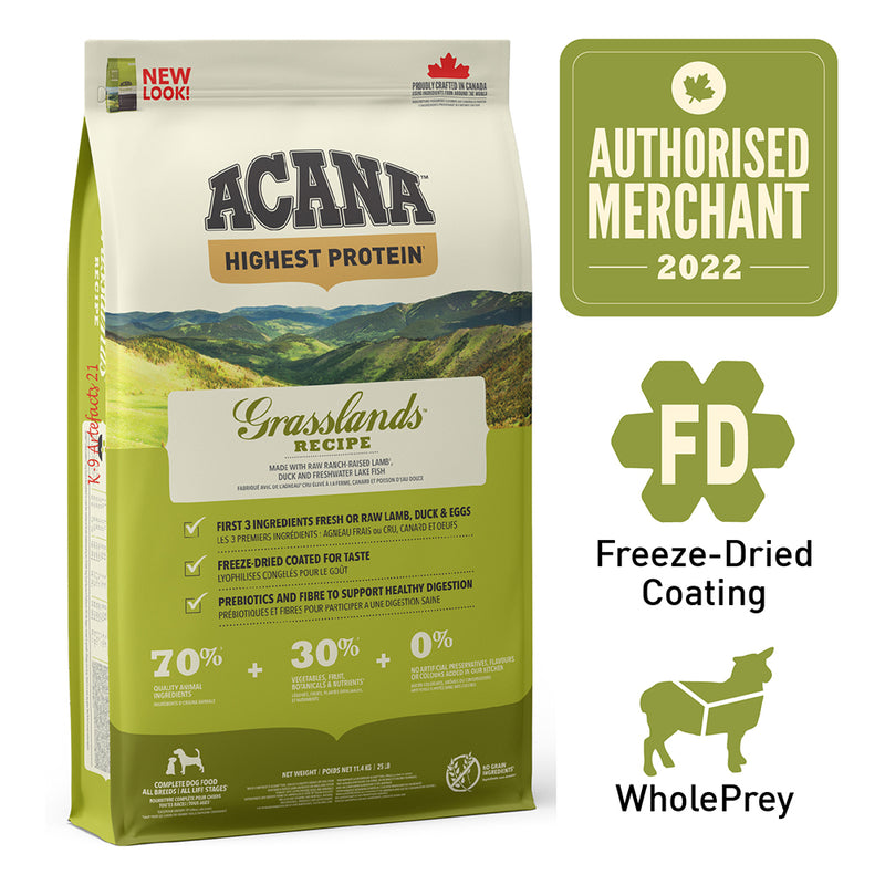 Acana Dog Freeze-Dried Coated Grasslands 11.4kg