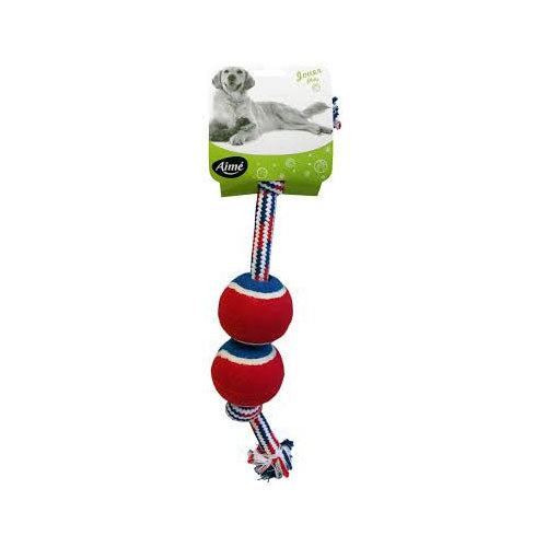 Aime Dog Toy Rope Frenchy Double Tennis 35cm