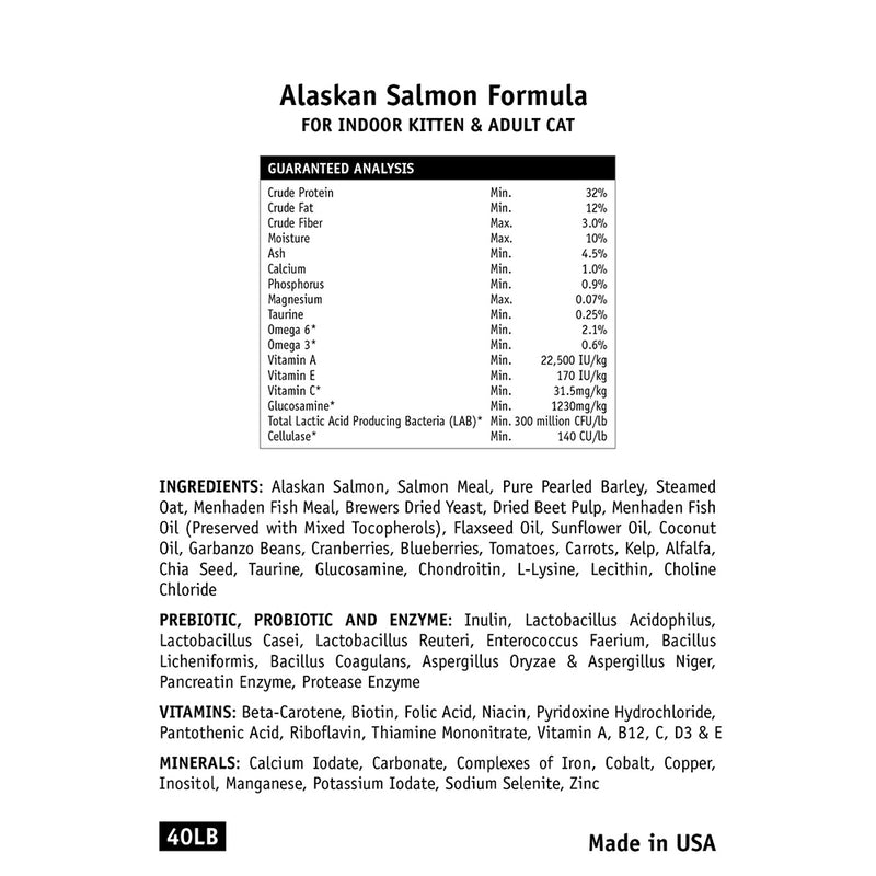 Alaskan Salmon Formula For Indoor Kitten & Adult Cat 40lb