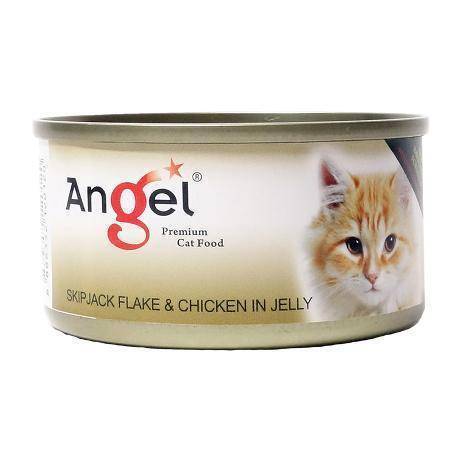 Angel Skipjack Flake & Chicken in Jelly 80g (Brown)