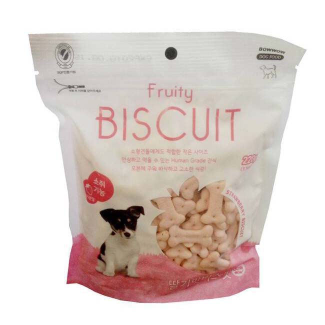 Bow Wow Dog Fruity Biscuit Strawberry 220g (BW2022)