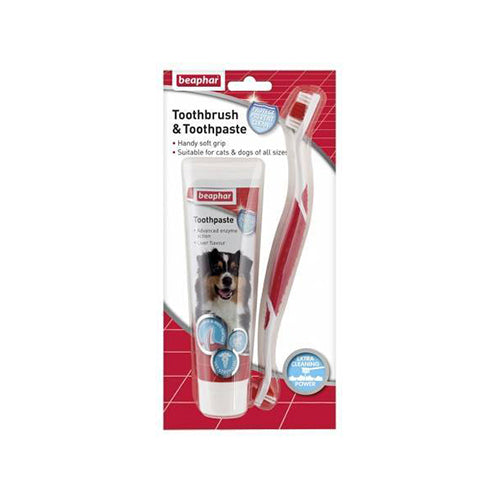 Beaphar Toothbrush and Toothpaste Kit for Dogs & Cats