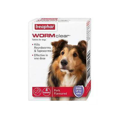 Beaphar Wormclear Tablets for Large Dogs 4pcs
