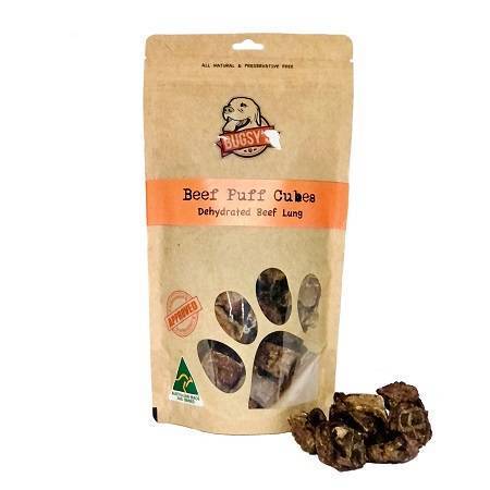 Bugsy's Dog Dehydrated Beef Puff Cubes Beef Lung 100g