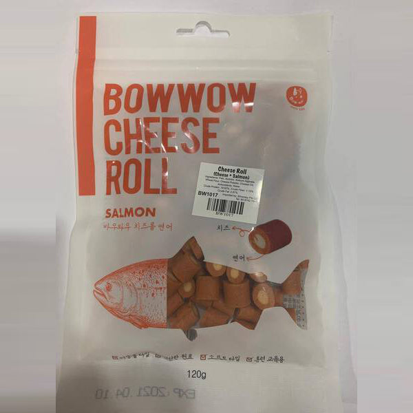 Bow Wow Dog Treat Cheese Roll - Cheese & Salmon 120g (BW1017)