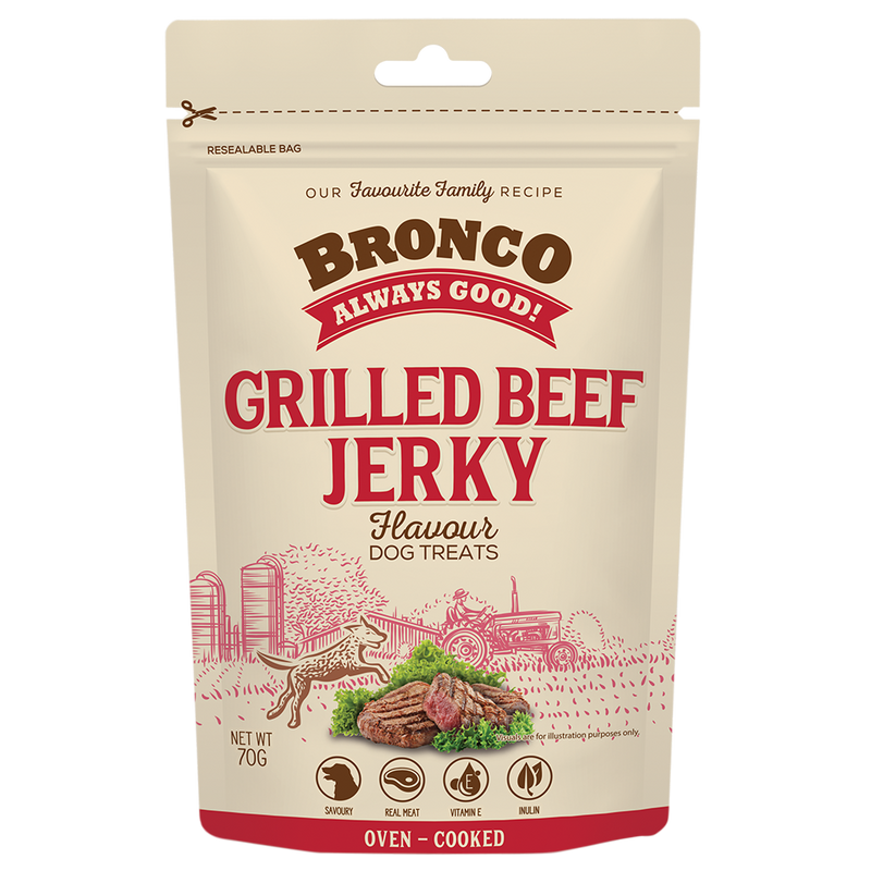 Bronco Dog Jerky Grilled Beef 70g
