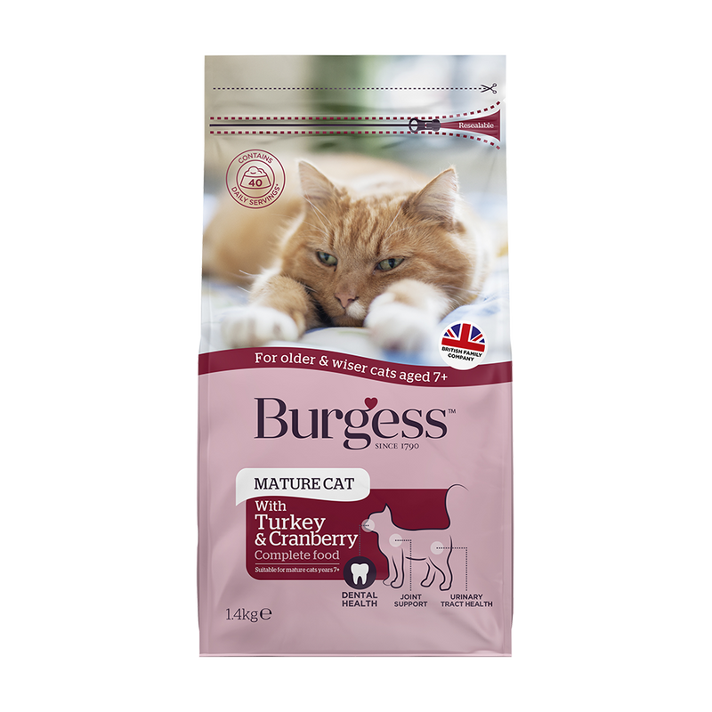 Burgess Cat Adult Mature Turkey & Cranberry 1.4kg