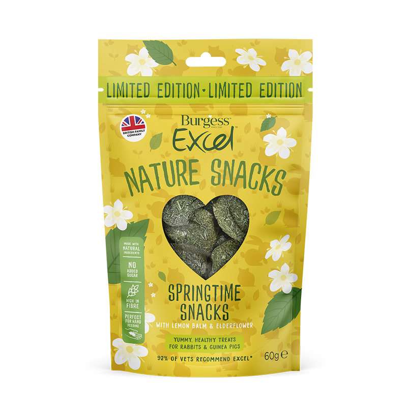 Burgess Excel Nature Snacks Springtime Snacks with Lemon Balm & Elderflower 60g