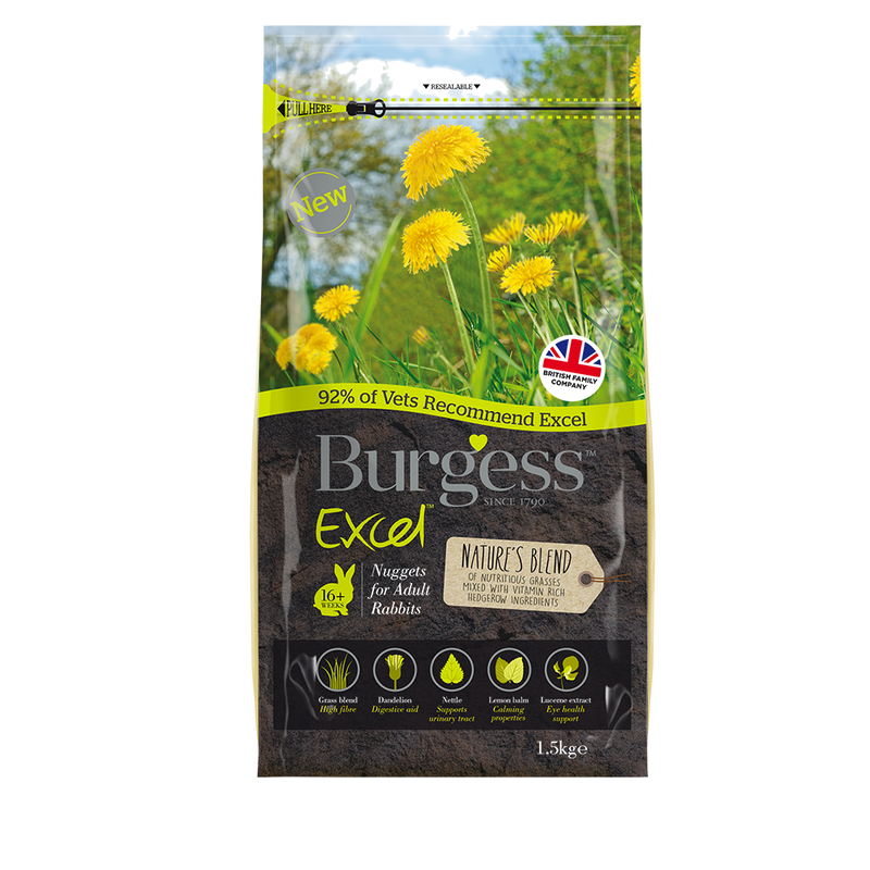 Burgess Excel Nature's Blend Nuggets for Adult Rabbits 1.5kg