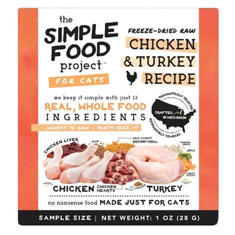 The Simple Food Project Cat Freeze-Dried Raw Chicken & Turkey 28g