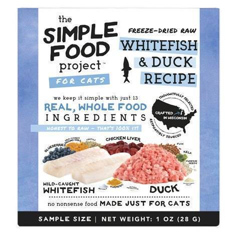 The Simple Food Project Cat Freeze-Dried Raw Whitefish & Duck 28g