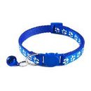 Cat Collar Paw Print Blue 1cm x 19-32cm
