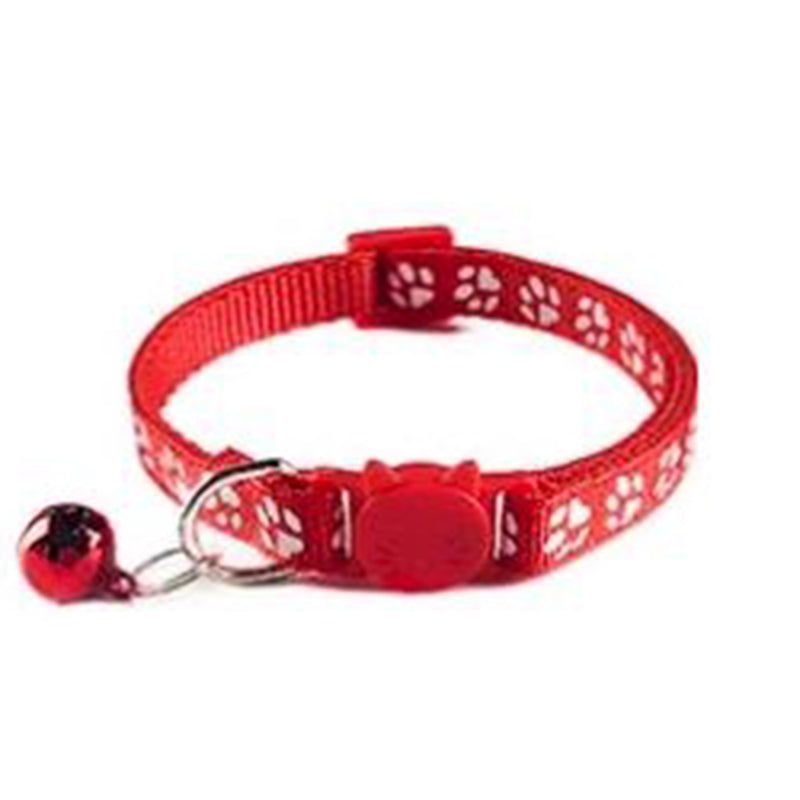 Cat Collar Paw Print Red 1cm x 19-32cm