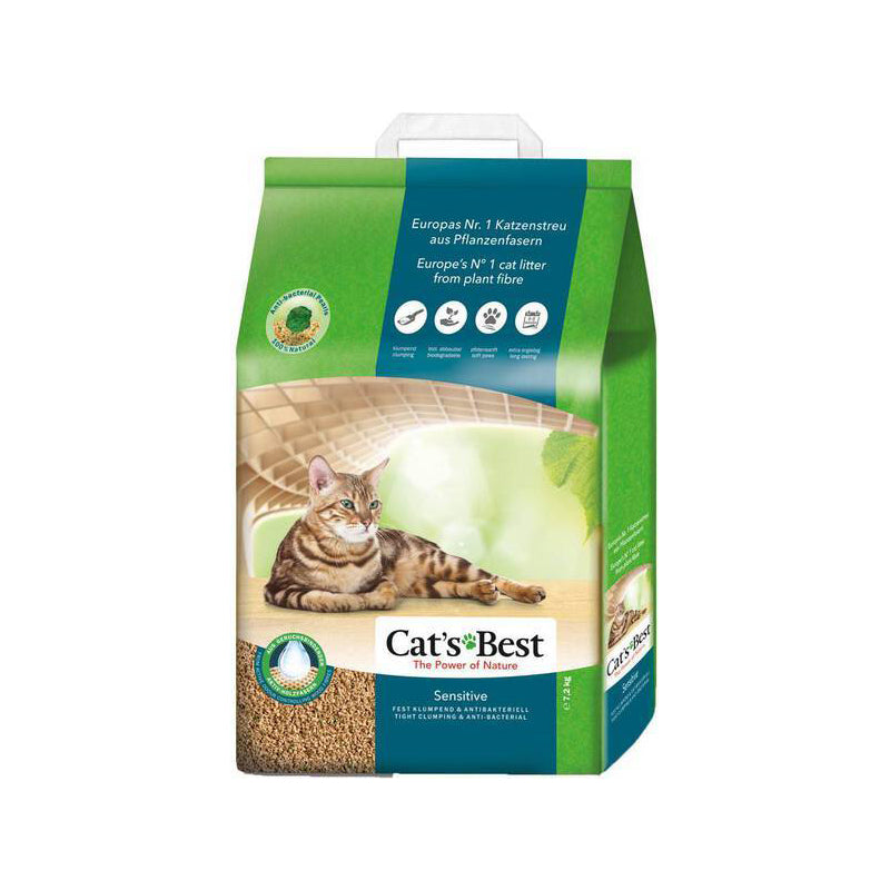 Cat's Best Sensitive Cat Litter - Firm Clumping & Antibacterial 20L / 7.2kg