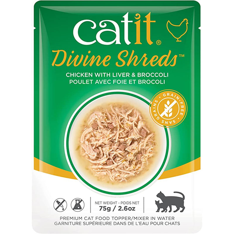 Catit Divine Shreds Chicken with Liver & Broccoli 75g
