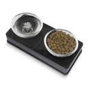Catit Home Elevated Glass Diner - Black 2x200ml