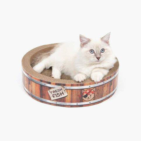 Catit Play Pirates - Barrel Scratcher with Catnip S