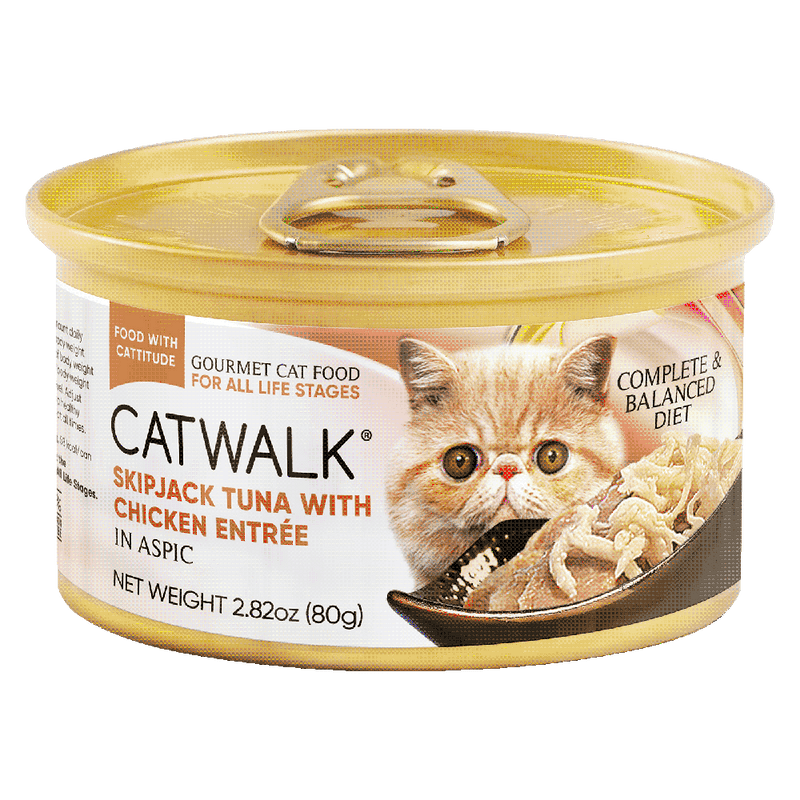 Catwalk Cat Skipjack Tuna with Chicken Entree in Aspic 80g