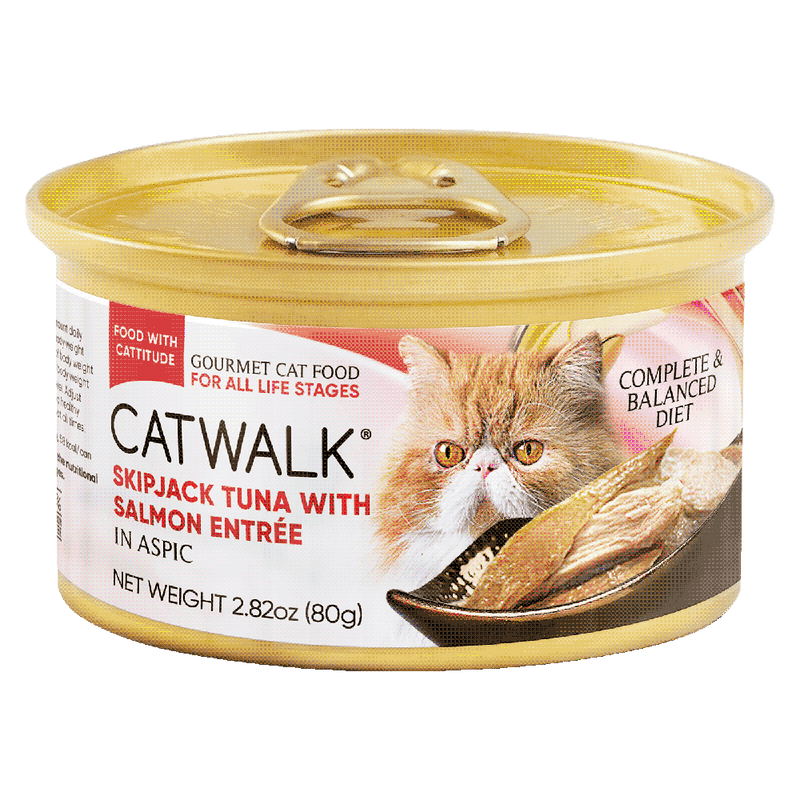 Catwalk Cat Skipjack Tuna with Salmon Entree in Aspic 80g