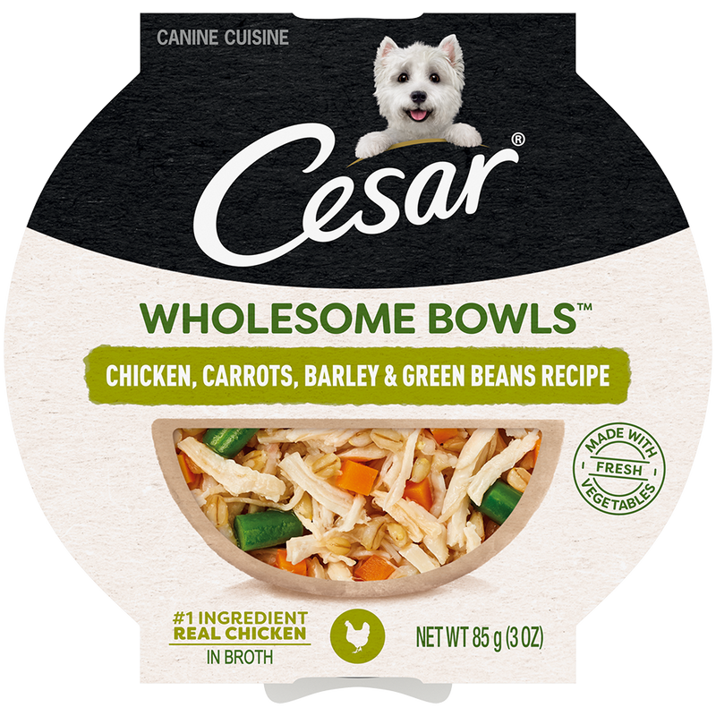 Cesar Wholesome Bowls Chicken, Carrots, Barley & Green Beans Recipe 85g