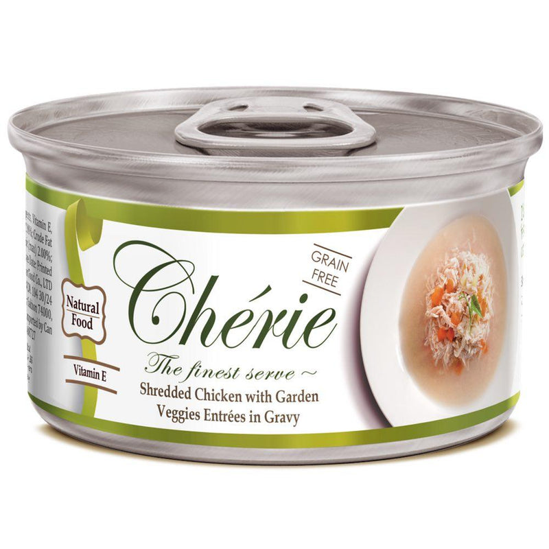 Cherie Cat Grain-Free Shredded Chicken with Veggies Entrees in Gravy 80g