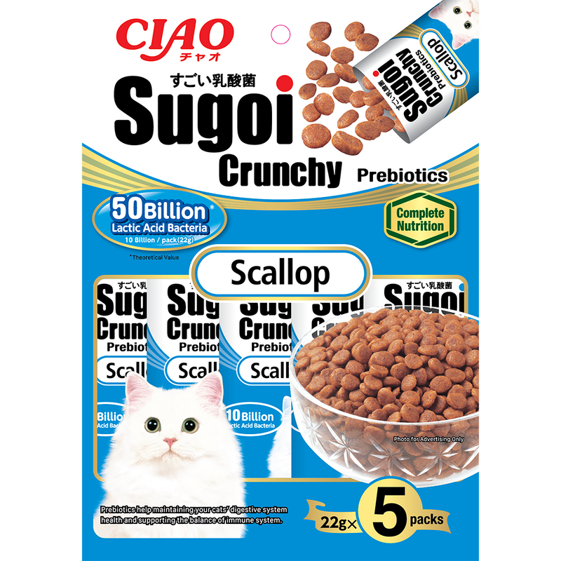 Ciao Cat Sugoi Crunchy Prebiotics Scallop 22g x 5 (P232)
