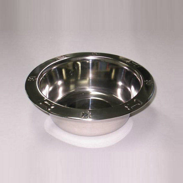 Dexpex Embossed Broad Rim Feed Bowl - Paws/Bones 1.80L