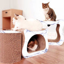 *DONATION TO WILDFLOWER STUDIO* Deku Cat Scratcher Cat Head Marble Print 480mm x 255mm x 405mm (CP-369)