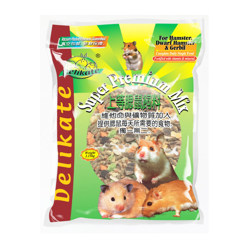 Delikate Super Premium Mix for Hamster, Dwarf Hamster and Gerbil 2.3kg