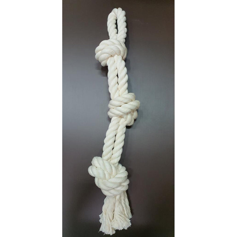 Dexpex Dog Rope Toys White 3knots 21mm + 21mm x 24"