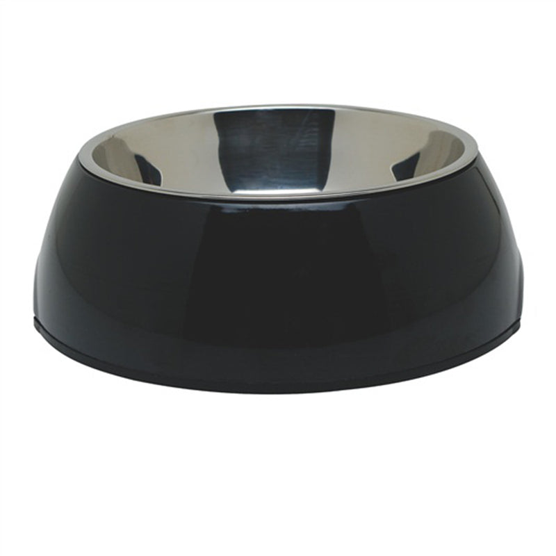 DogIt 2-in-1 Durable Bowl with Stainless Steel Insert Black Small 350ml